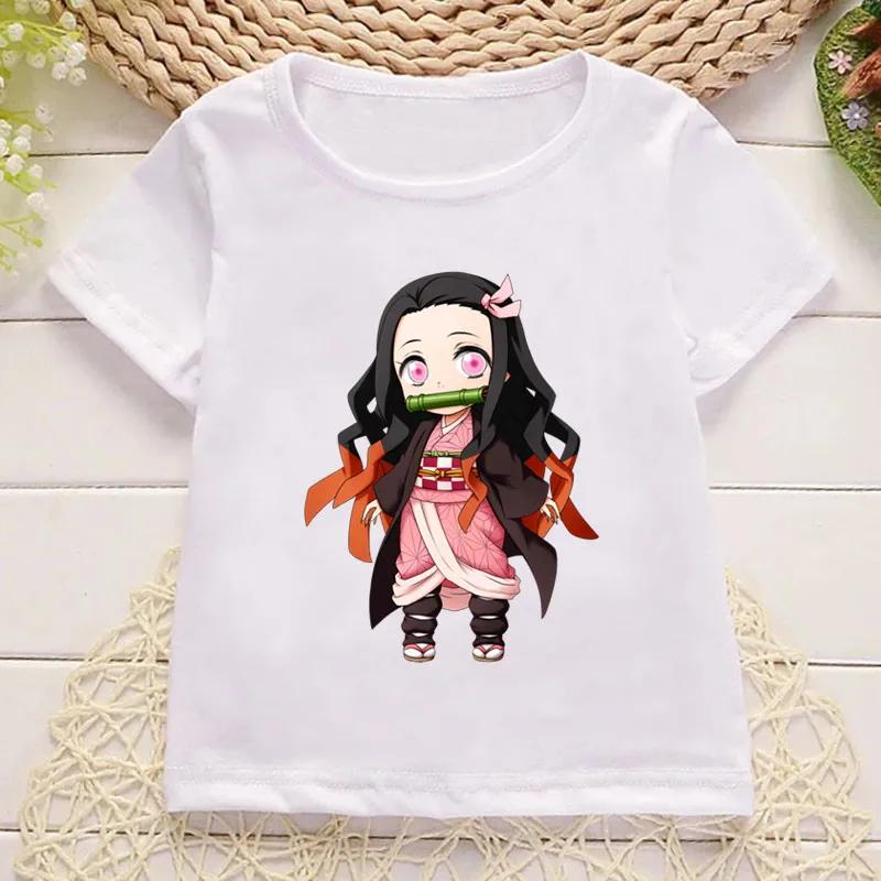 Summmer Demon Slayer Kamado Nezuko Printed T-shirt Men's and Women's T-shirt Children's and Parental Clothing Boy Girl T-shirt