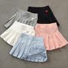 Girls' Versatile Pleated Skirt with Built-in Safety Shorts - Summer Fashion for Medium and Large Children