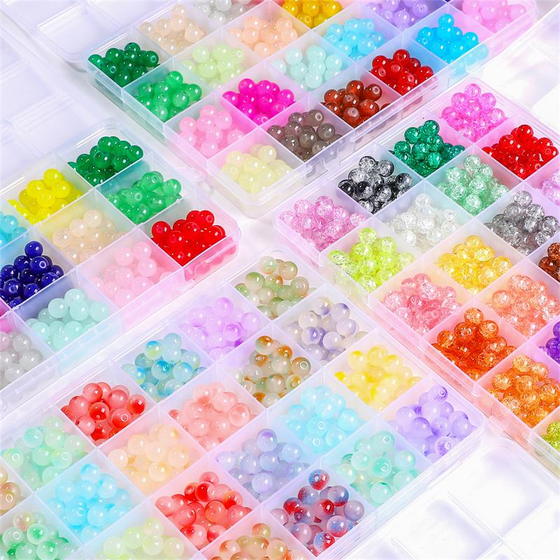 1 компл./кор. стеклянные желе яркие шарики из бисера для изготовления ювелирных изделий DIY браслет ожерелье