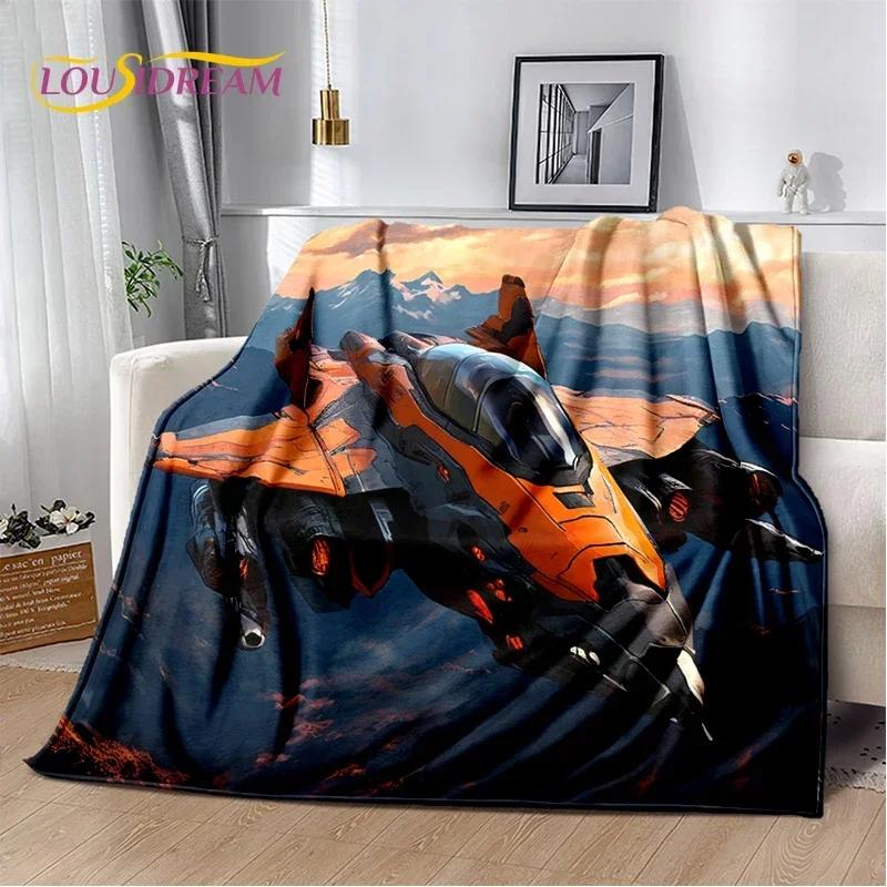 29 Style Space Spitfire Aircraft Air Force Jet Fighter Cartoon Blanket,Soft Throw Blanket for Home Bedroom Bed Sofa Cover Child