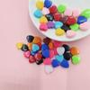 200Pcs Handmade Supplies for Jewelry Making DIY Accessories Acrylic Crafted Loose Beads Candy Color Flat Heart Beads