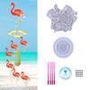1 Set Flamingo Wind Chime Pendant Drop Glue Mold Diy Keychain Coaster Flamingo Wall Hanging Decorative Silicone Mold