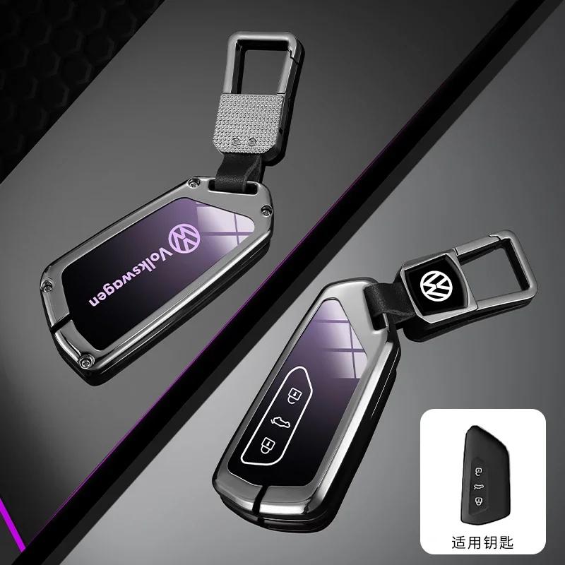 New Zinc Alloy Style Car Key Case Cover Shell Fob Holder For VW Volkswagen Golf 8 ID.3 ID.4 MK4 MK8 2022 2021 GTI R Accessories