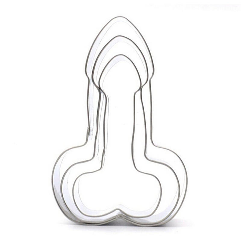 3шт из нержавеющей стали Willy Penis Cookies Cutter выпечки печенья помадной формы для торта