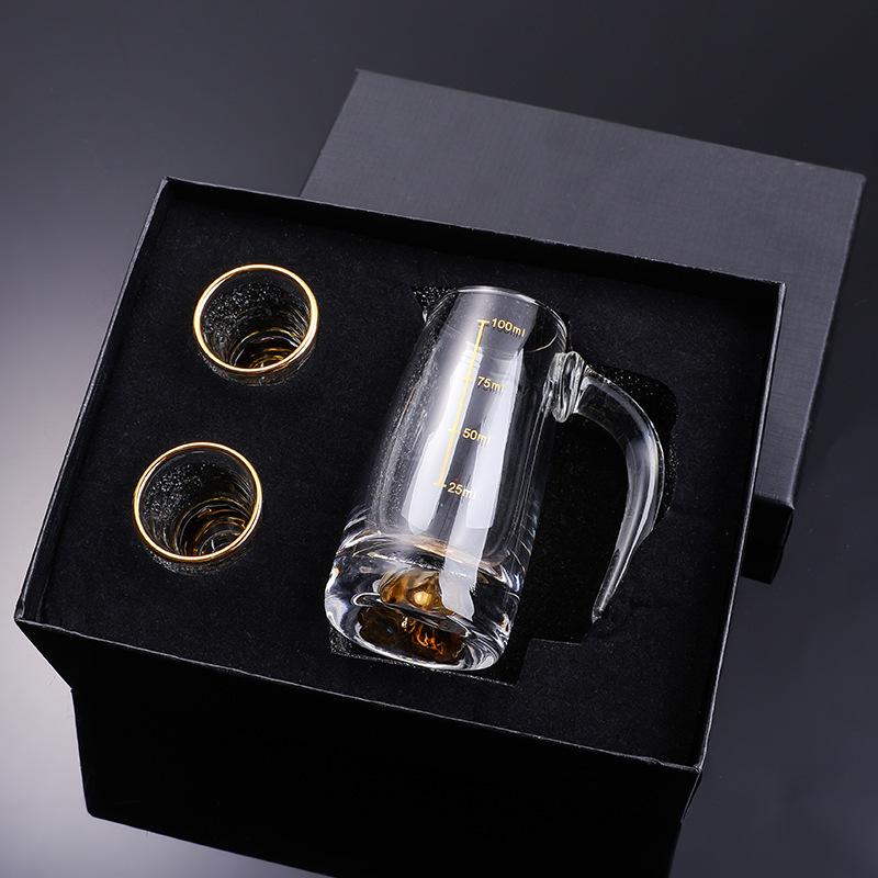 Маленький бокал для вина с золотой фольгой, набор подарочной коробки дозатора для вина, хрустальный усиленный бытовой бар, стакан-пуля, набор бокалов для иностранного вина, трезвый