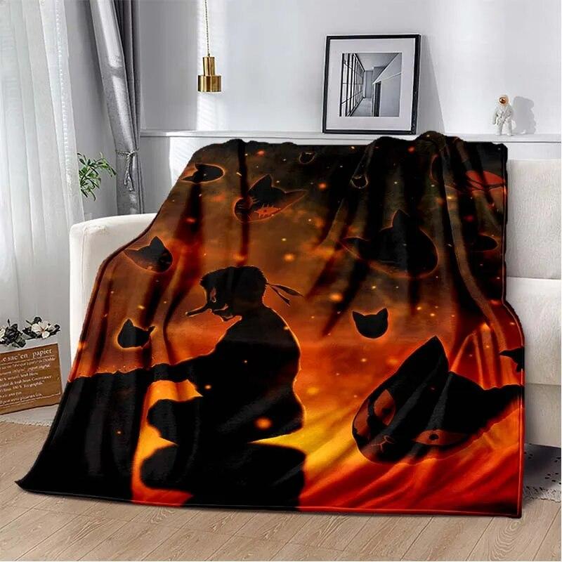 Модное одеяло Demon Slayer-легкое фланелевое покрывало для дивана и кровати, одеяло с цифровой печатью из мягкой фланелевой ткани с червями