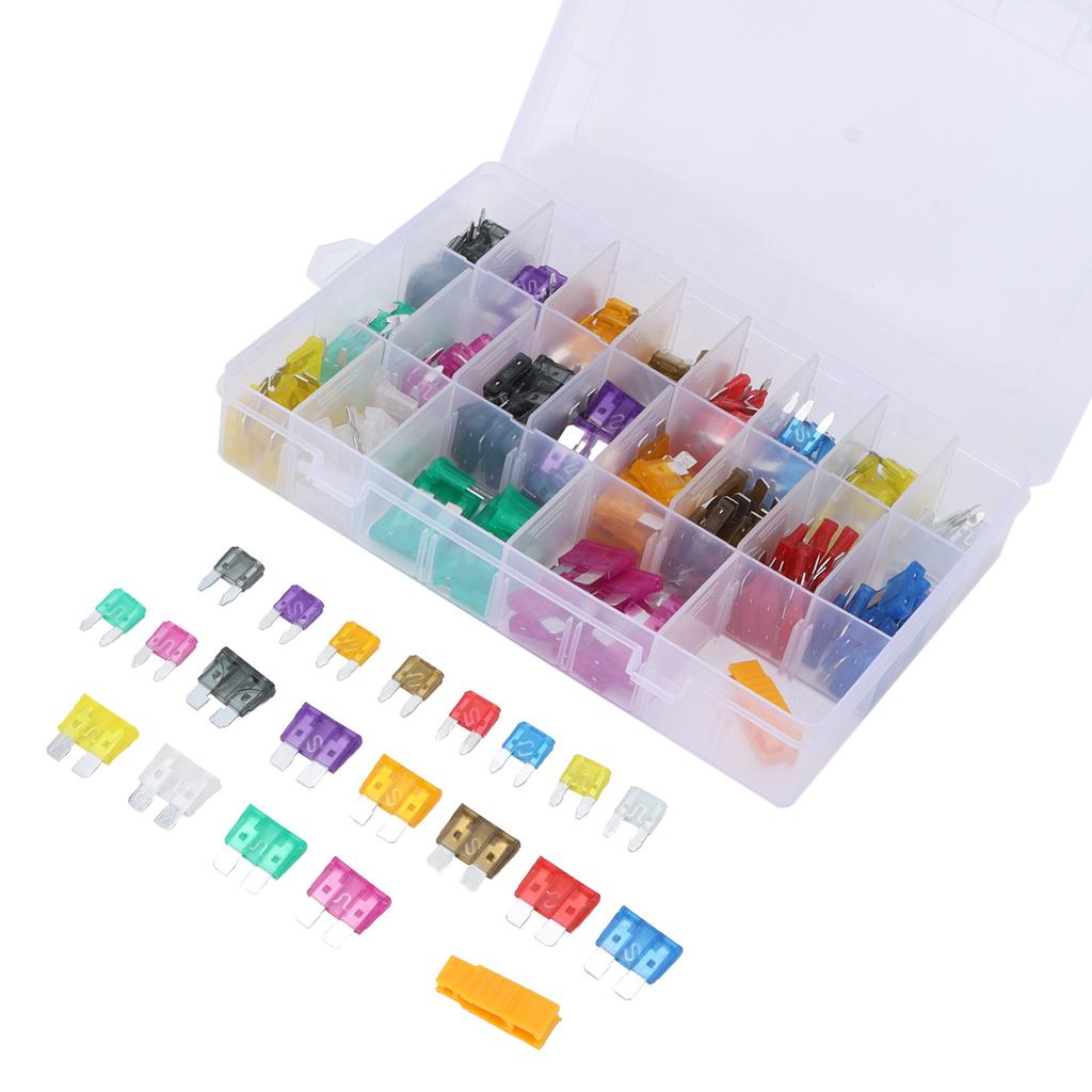 220pcs Blade Fuse Assortment Small Medium Size 2 3 5  7.5 10 15 20 25 30 35AMP for Car Trucks ATVs