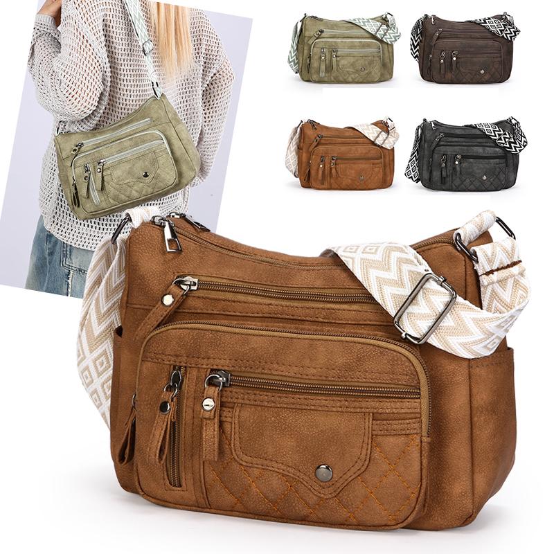Женская сумка большой вместимости, наплечная сумка, многослойный карман, сумка кроссбоди, сумка для мамы