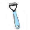 Grooming Comb - KZQ - Model S - Blue Color - For Dogs - Stainless Steel