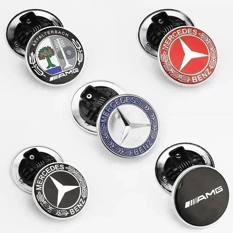 D81pcs 57mm Car Front Hood Emblem Bonnet Sticker Badge Decal Styling For Mercedes benz A B R G Class GLK GLA w204 W251 W463 W176