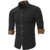 Осенне-зимняя мужская персонализированная рубашка с окантовкой Slim Fit, мужская повседневная рубашка с длинным рукавом, мужские рубашки (Мужской)