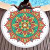 Круглое пляжное полотенце с геометрическим узором «Мандала» с кисточками из микрофибры «Богемия», банное полотенце для душа для взрослых, коврик для пикника и йоги, одеяло, накидка