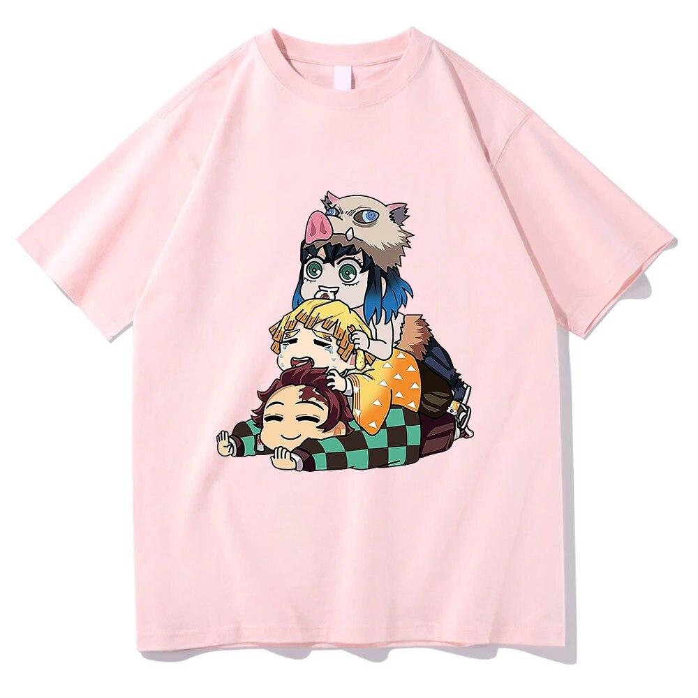 Футболка Demon Slayer Kimetsu No Yaiba унисекс Harajuku Inosuke Tanjirou Muichirou Zenitsu футболка унисекс аниме Unisexga хлопковая футболка унисекс