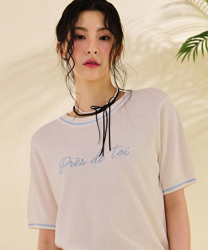 CHASECULT Women'S Embroidered Point Short Sleeve Sweater-Dbrg5674D0A