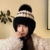Новая осенне-зимняя теплая плюшевая шапка, вязаная шапка, женская модная шапка с ушками, ветрозащитная шапка
