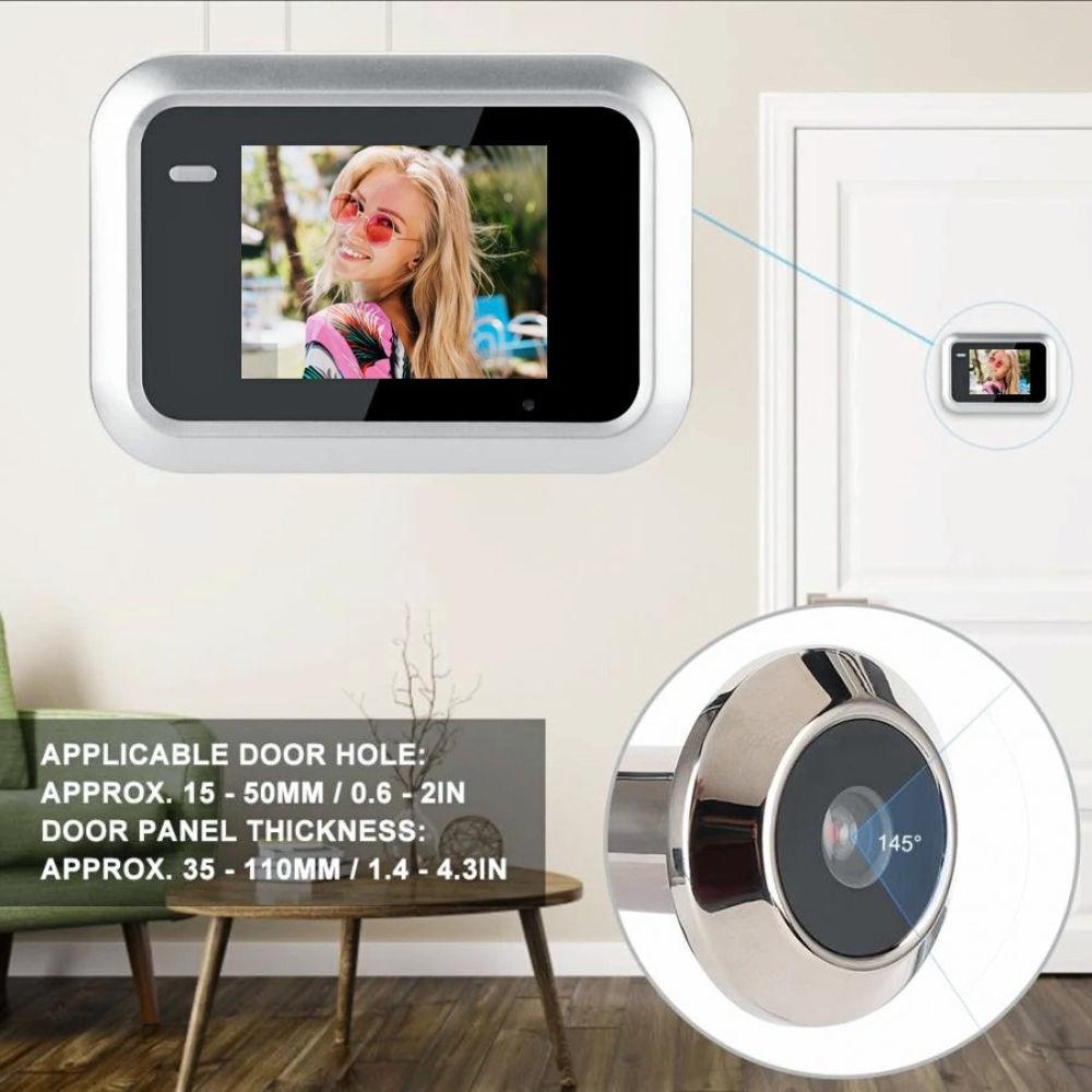 Smart Home Doorbell X8 Cat's Eye Visual USB Charge 2.4 Inch Cat's Eye Doorbell 160 Degree Wireless Video Doorbell Home Security