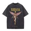 Рок-группа Nirvana Мужская Ретро Хлопковая Стиранная Футболка Альбом In Utero Мужская Женская Оверсайз YK Футболка с Потертостями Повседневная Свободная Уличная Одежда