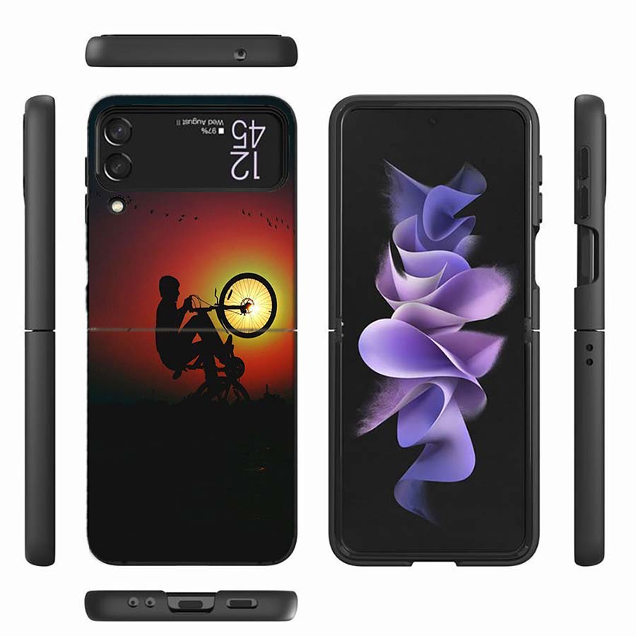 Красивый закат и мой велосипед Чехол для телефона для Samsung Z Flip 6 7 5G Z Flip 5 Galaxy Z Flip 3 4 5G ZFlip Ударопрочная Жесткая Крышка T