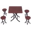 1:12 Dollhouse Mini Furniture Folding Table And Chair Set With 4 Stool Models