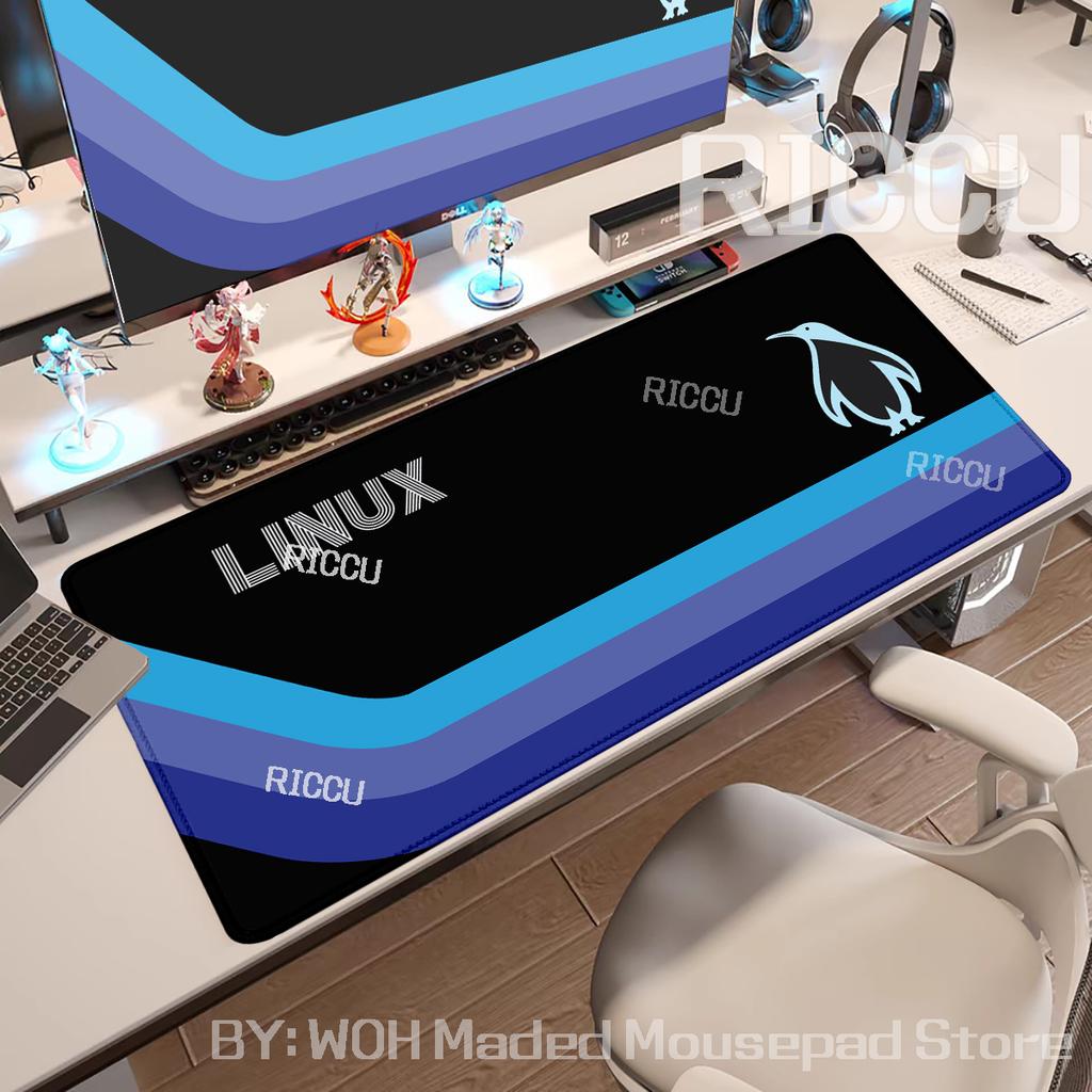 Linux Mouse Pad Mousepad For Programmer Simple lines Tablemat Gamer Cabinet Mat Retro Vhs Style Linuxs Office Extended Desk Mat