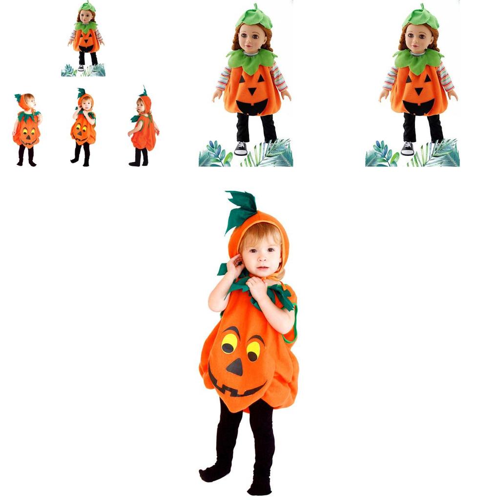 Children's Festival Pumpkin Costume Soft Comfy For All-day Wear On Halloween!