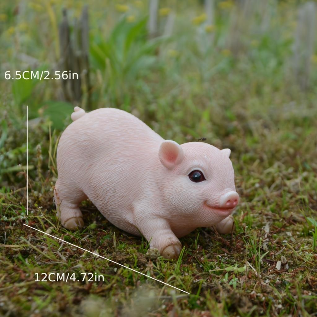 Садовая статуя животного, Милый поросенок, Забавная уличная скульптура, Декор из смолы для газона, Фигурки для сада, газона, для помещения и улицы