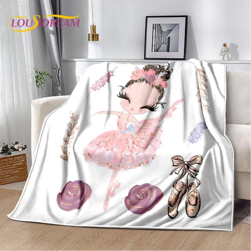 Cute Ballet Girl Ballerina Unicorn Cartoon Soft Plush Blanket,Flannel Blanket Throw Blanket for Living Room Bedroom Sofa Picnic