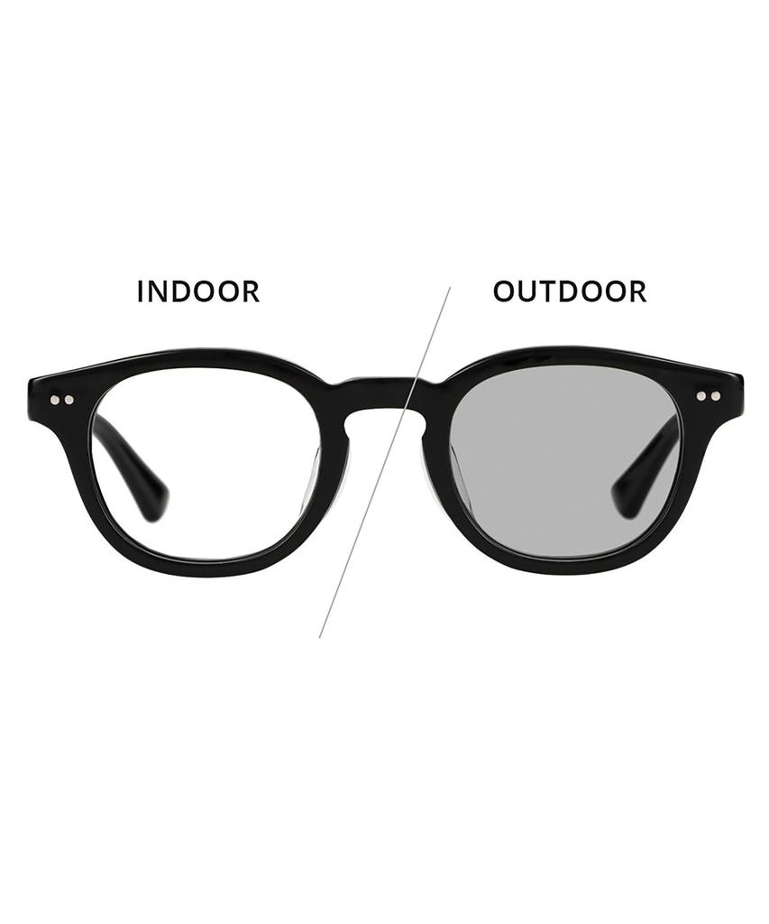 Zoff STUDIO SEVEN Photochromic Sunglasses Lenses with UV Protection Photochromic Lenses UV Protection Unisex [WEB Exclusive] Wellington-Style (Black,