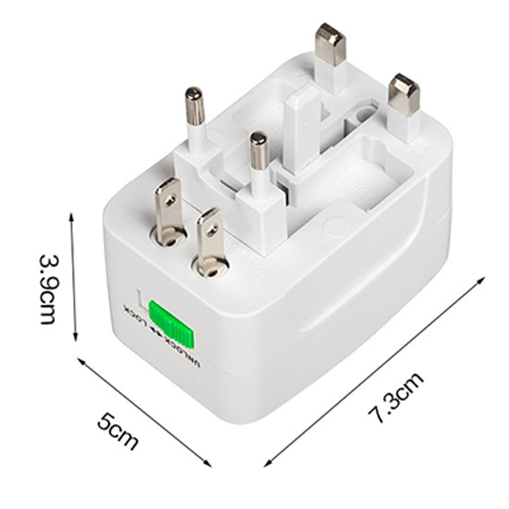 Универсальный дорожный адаптер 1500 Вт с 2 USB-портами, безопасный для детей, многофункциональный международный адаптер вилок