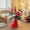 Red Ceramic Boot Vase Christmas Boot Vase Christmas Floral Decoration for Home Holiday Party Tabletop Decoration