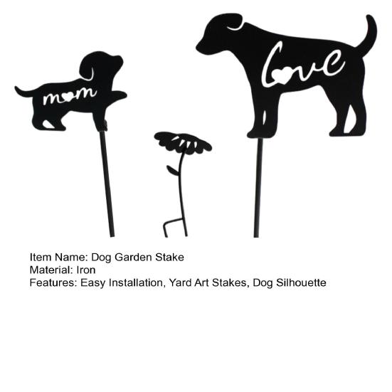 Металлические колышки для сада собак, украшения в виде силуэта матери и ребенка, устойчивые к погодным условиям, колышки для садовых игрушек для украшения газона на открытом воздухе