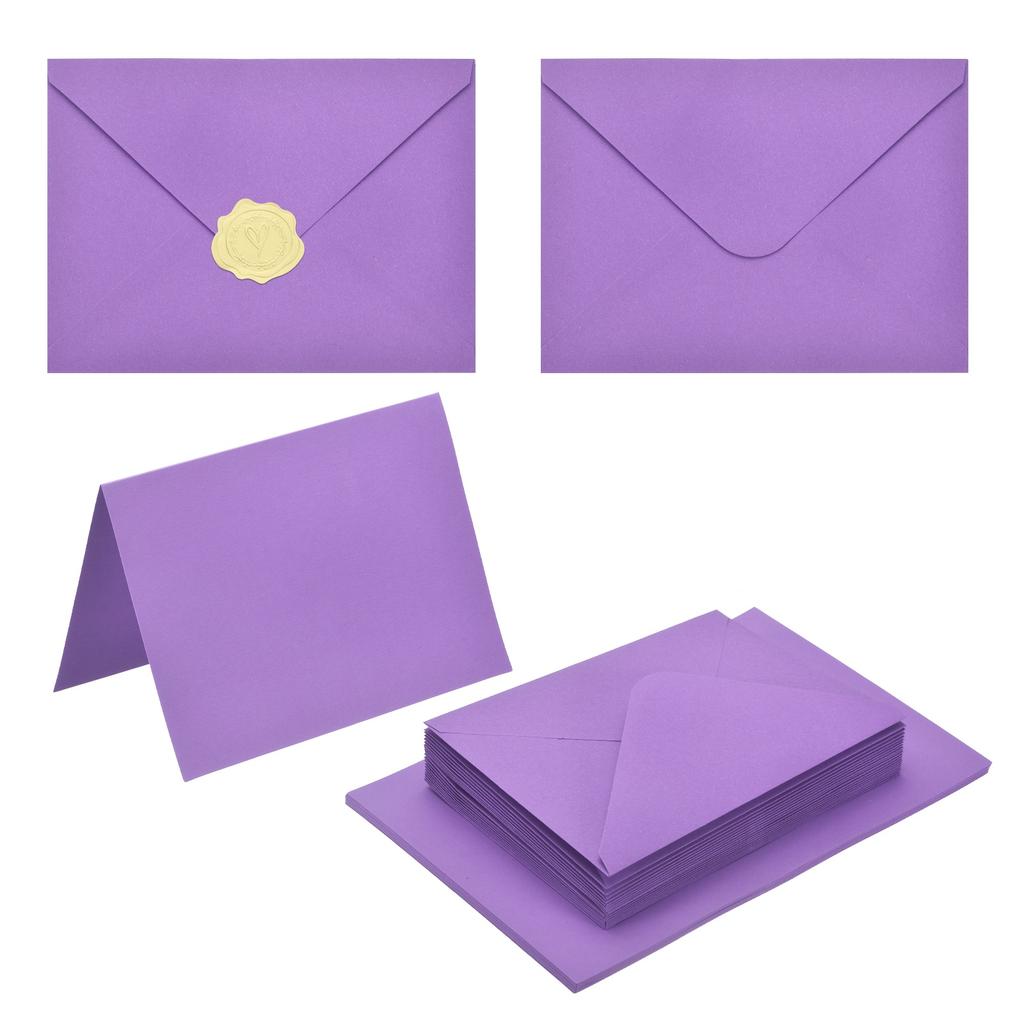 20Sets 4x6 Blank Cards and Envelopes V Flap A6 Envelopes with Cardstock & Gold Stickers for Greeting Cards Wedding Invitations