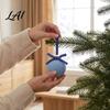 Gift Boxed Christmas Ornaments 15Pcs Flocking Ball Hanging with Bow Decor Retro Flocked Tree Velvet Balls Bubbles for Holiday Home Decoration,