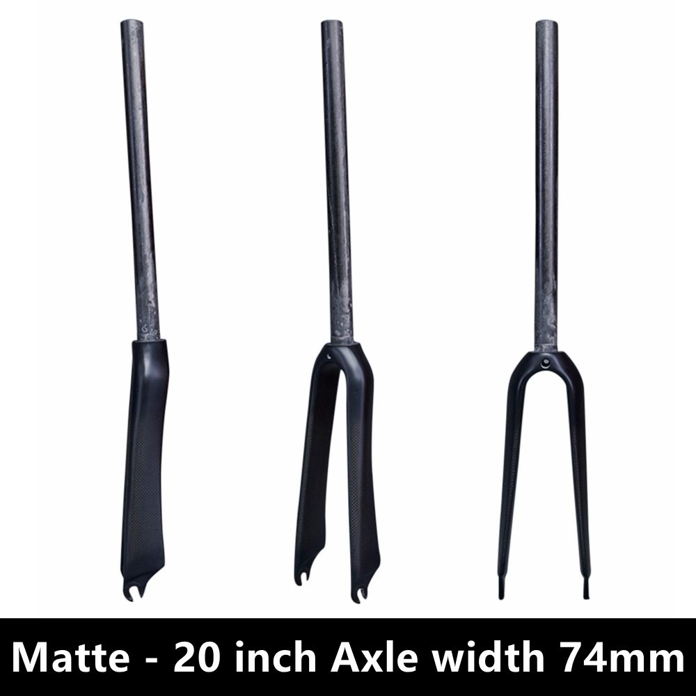 Carbon Fiber Fork Bike Folding BMX Bicycle Front Fork Parts V Brake 14 16 18 20 22"inch Axle width 74mm or 100mm