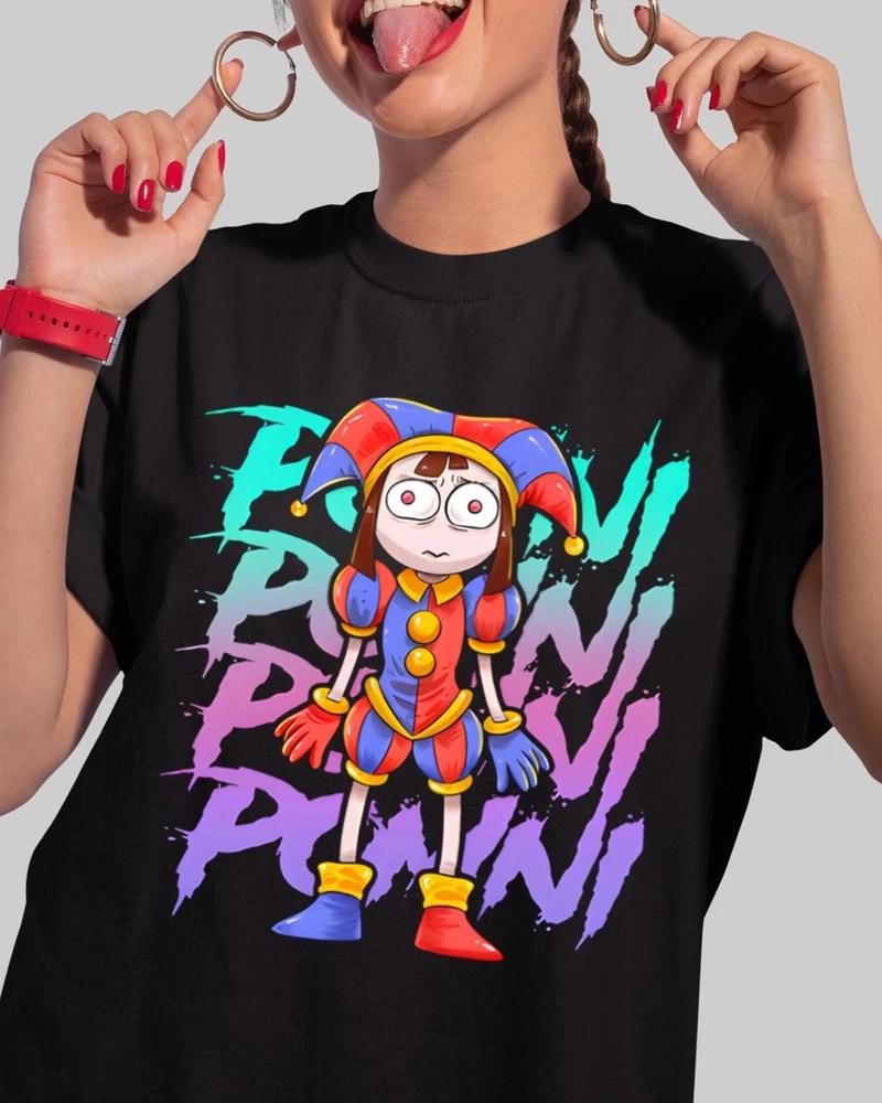 Anime The Amazing Digital Circus Black T Shirt Size S 4XL Ponni
