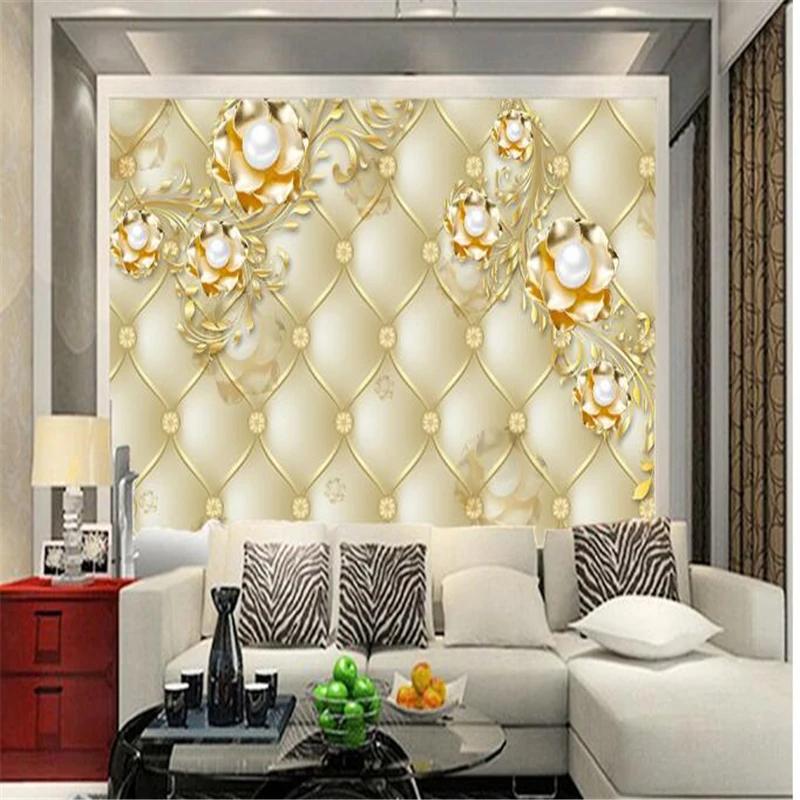Обои с цветочным рисунком, европейская мягкая упаковка, 3d настенная роспись, обои для гостиной, спальни, домашний декор