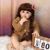 60 Cm Silicone Soft Vinyl Reborn Baby Doll Eat Finger Doll With Blond Hair Girls Brinquedos Birthday Gift Play Doll Toys