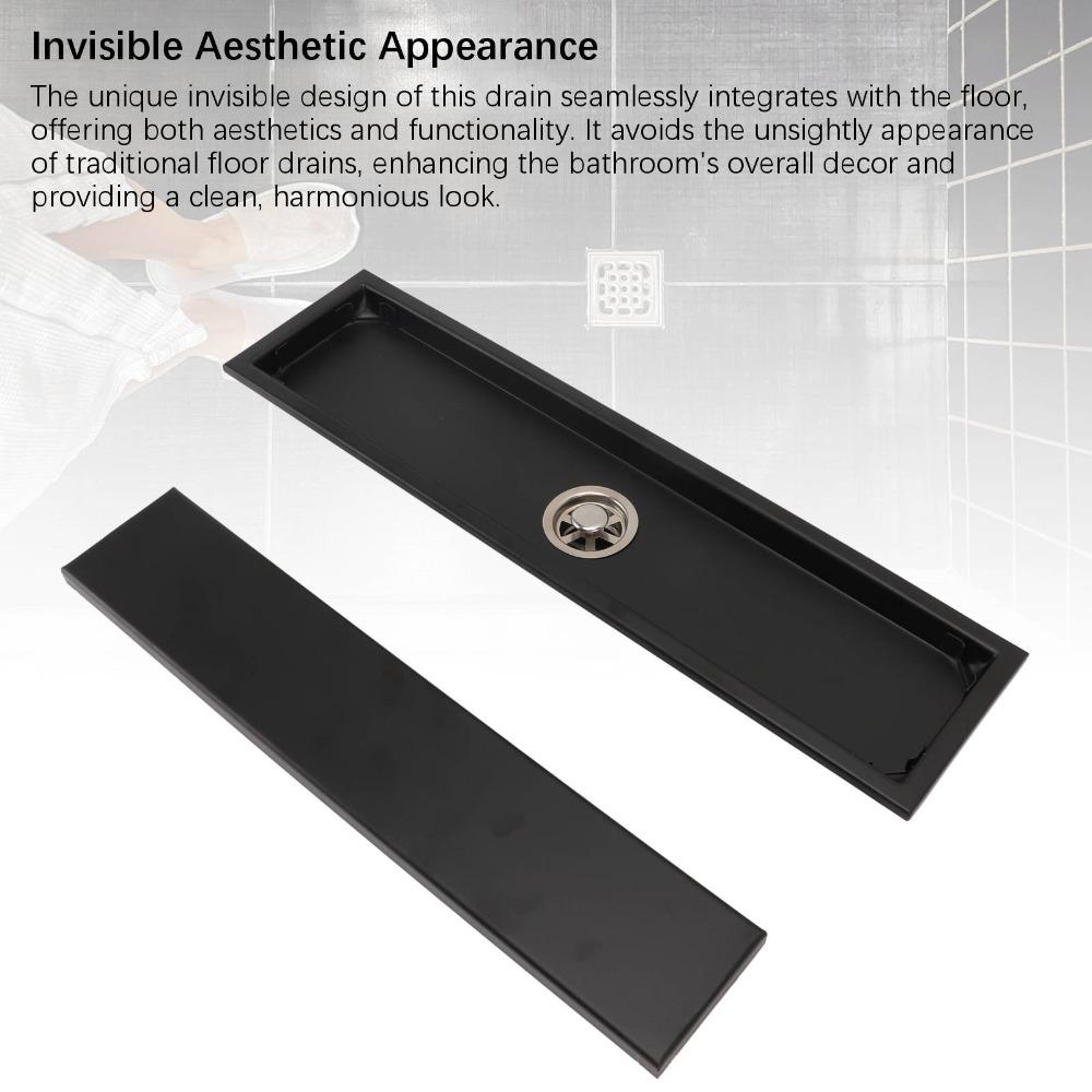 Rectangle Shower Drain Invisible Floor Drain Large Capacity Linear Floor Drain Kitchen