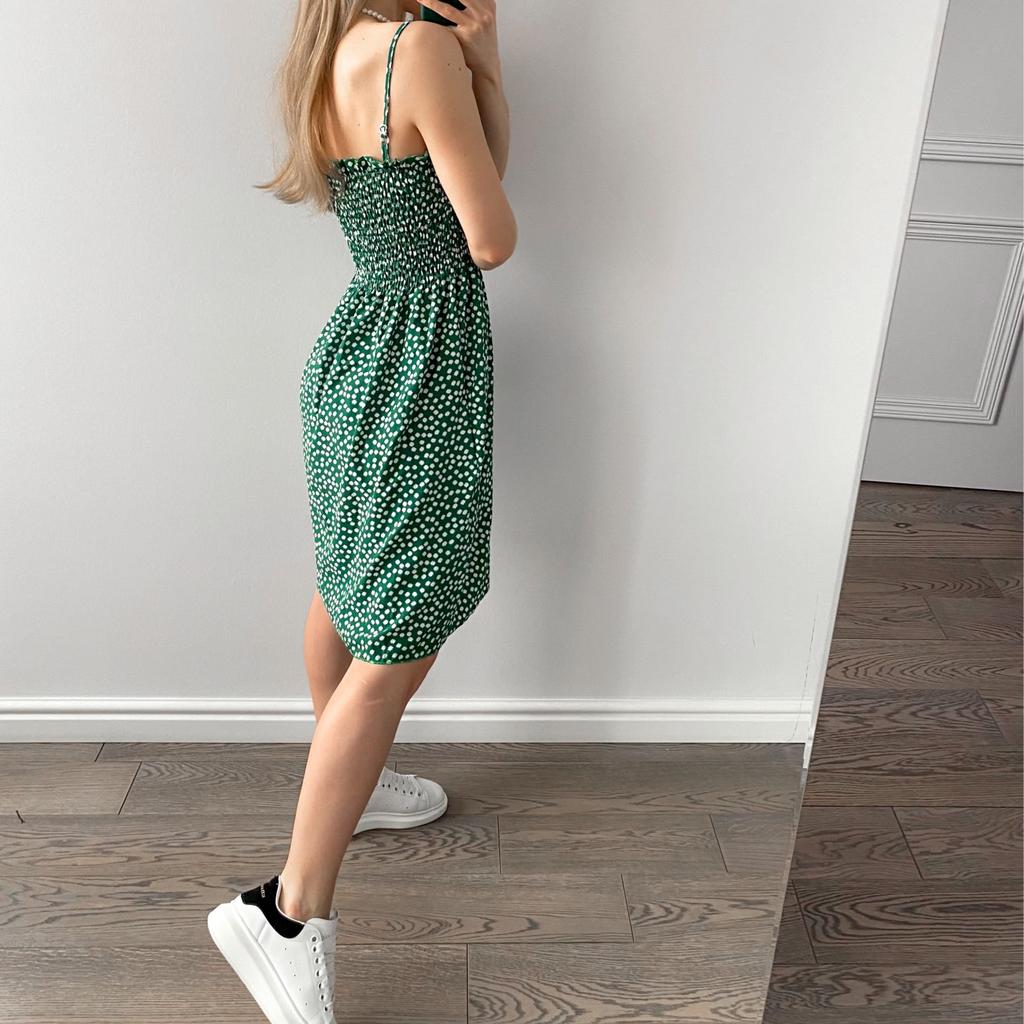 Женский сарафан в горошек, длина мини