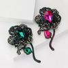 Fashion Vintage Heavy Industry Rhinestone Flower Brooch, Elegant Ladies Clothing Accessories Corsage Plant Pin
