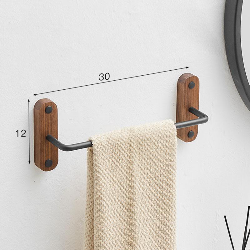 Настенный держатель для полотенец в ванную из грецкого ореха, черная алюминиевая вешалка для полотенец, держатель для полотенец в туалет, 30-50 см, многоярусная вешалка