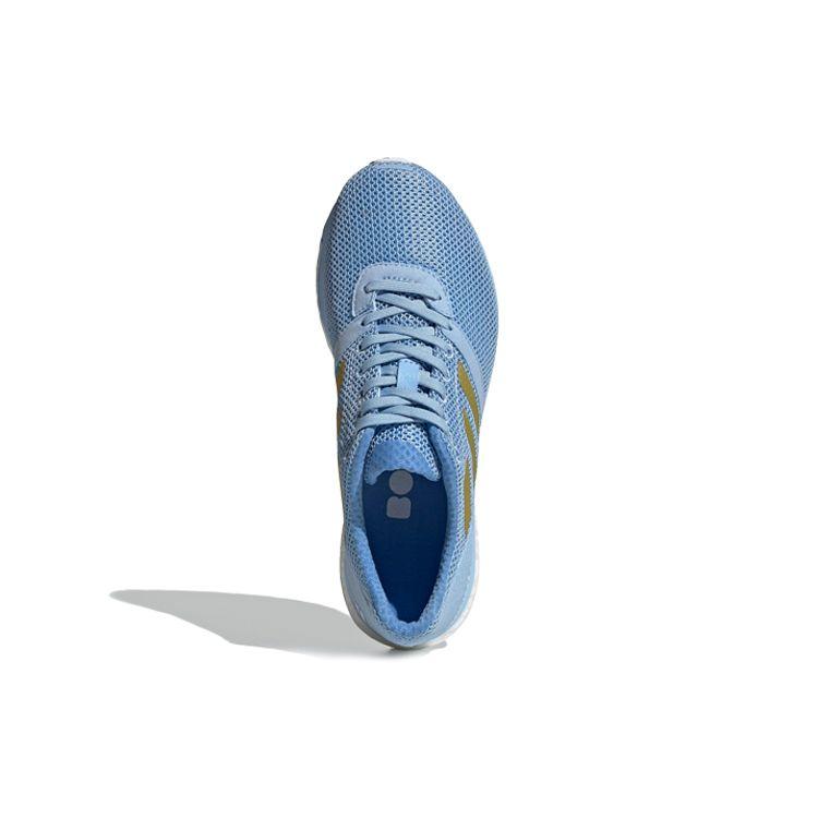 adidas Adizero Adios 4 Прочные Амортизирующие Нескользящие Низкие Беговые Кроссовки Женские Синий Белый Золотой EF1458
