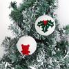 Christmas Ball Ornaments White Foam Balls With Leaf/Bear Pattern Xmas