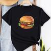 Hamburger Graphic Print Summer Autumn Winter Men's and Women's Short Sleeved T-shirt Casual Loose Outdoor Street Trend