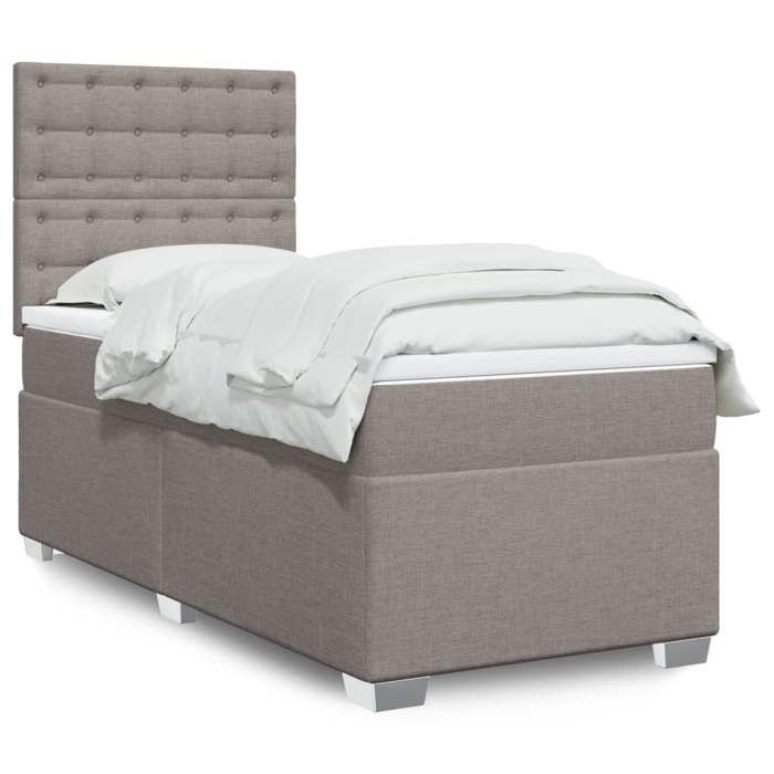 Maison Exclusive - Sommier à lattes de lit avec matelas Taupe 80x200 cm Tissu