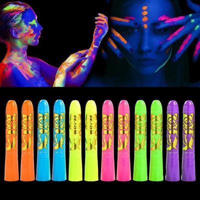 Blacklight Reactive Crayons | Светящиеся в темноте краски для лица и тела Intense Luminous Sticks Flu