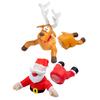 Santa Crash Landing Reindeer Set Christmas Crashing Decorations with Strong Suction Pads for Windows Glass Doors Holiday Home Decor