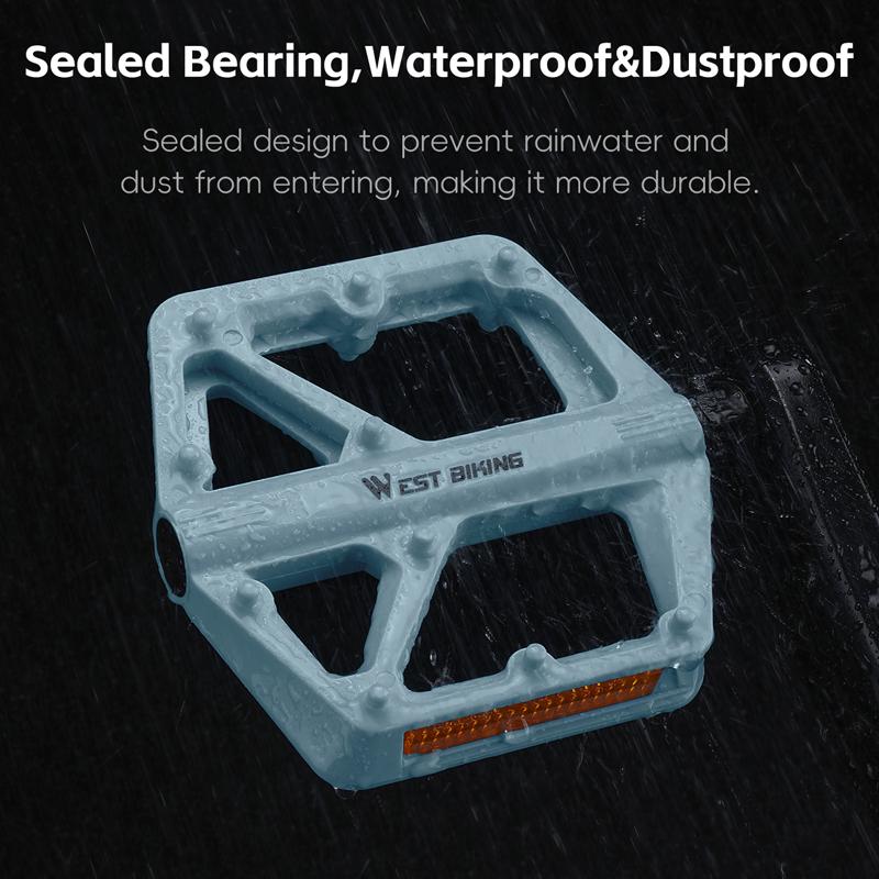 WEST BIKING Bicycle Pedals DU Bearing Multicolor Nylon Widen Bike Pedals Lightweight MTB Road Cycling Pedals Bike Accessories
