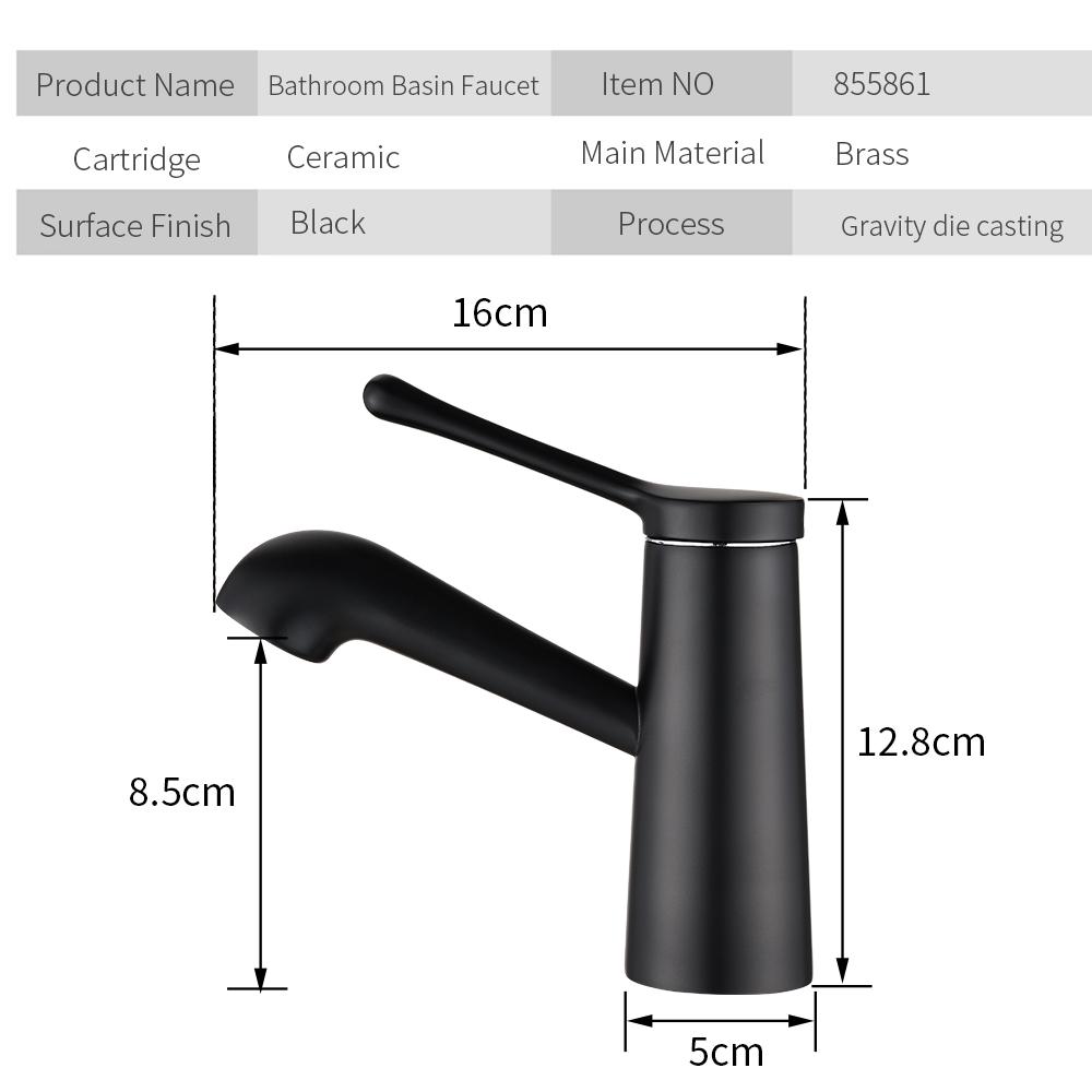 Basin Faucets Modern Black Bathroom Faucet Pipe Faucets Single Hole Cold and Hot Water Tap Basin Faucet Mixer Taps 855872