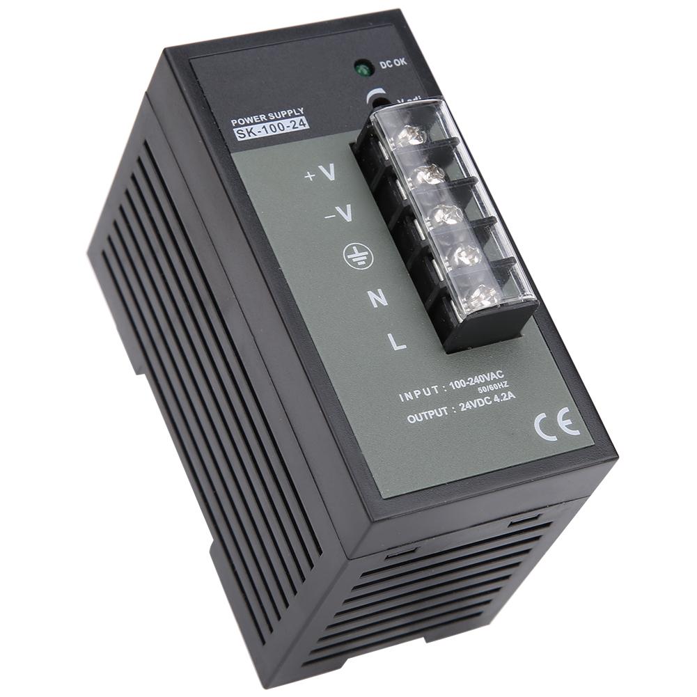 Импульсный источник питания для монтажа на DIN-рейку, промышленного класса, регулируемый переключатель SK?100?24 100?240 В переменного тока